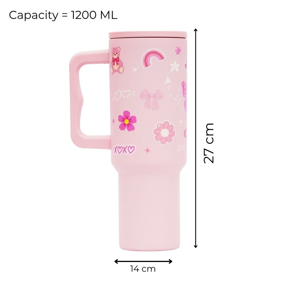 Cute Pink Kawaii Travel Insulated Tumbler