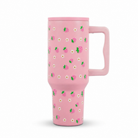 Cute Strawberry Tumbler — Leakproof & Insulated (Pink)