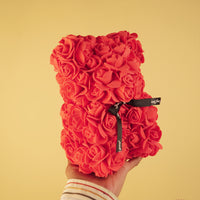 Rose Teddy Bear – Romantic Artificial Flower Bear Gift for Love & Special Moments
