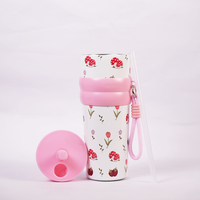 Floral & Mushroom Stainless Steel Insulated Tumbler with Straw & Carry Loop