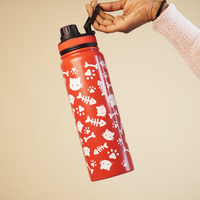 Cute Cat Print Stainless Steel Water Bottle