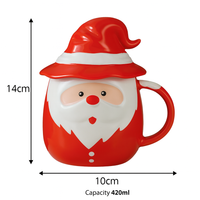 Santa Christmas Ceramic Mug with Hat Lid