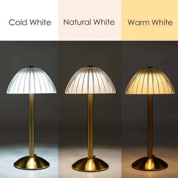 Crystal Brass Base Rechargeable Table Lamp