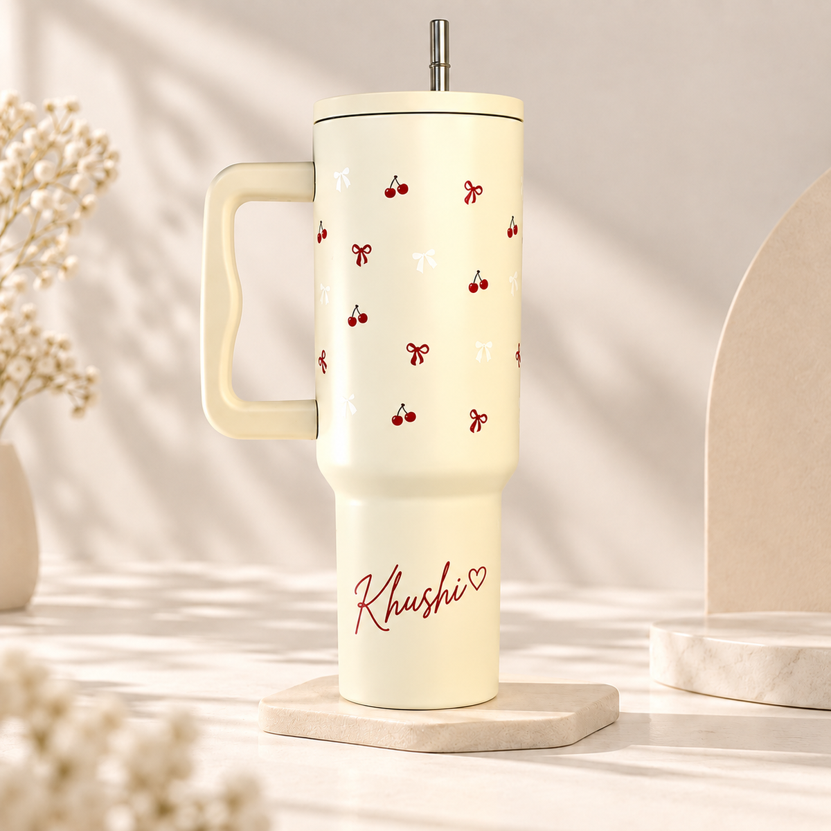 Personalized Cherry Daze  🍒 Leakproof Stainless Steel Tumbler