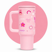 Cute Pink Kawaii Travel Insulated Tumbler