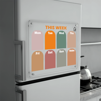 This week Pastel color blocks Acrylic Fridge Planner | Pens and Reg