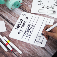 Reusable Kids Name Practice Writing Board with Pen Box & Cleaning Cloth