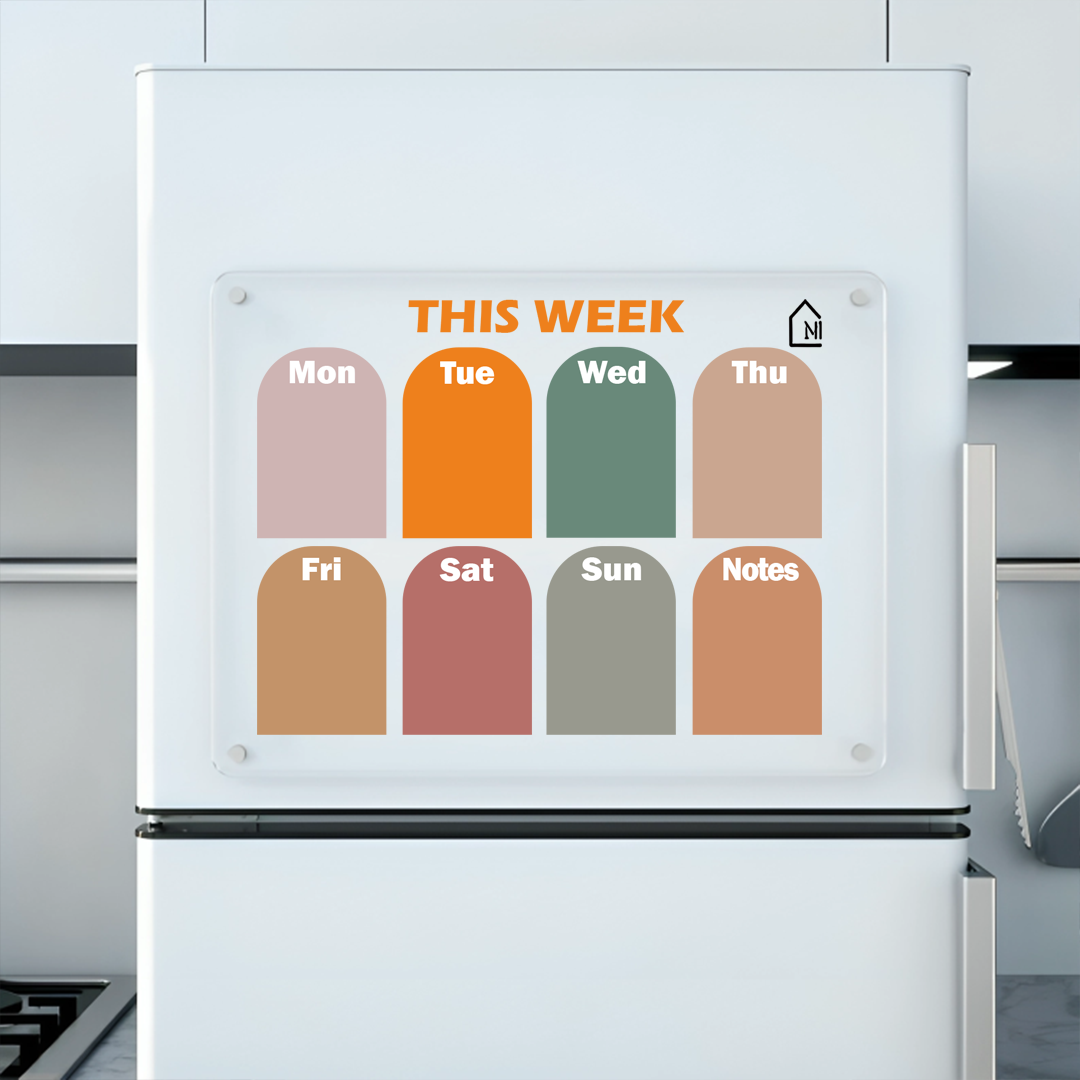 This week Pastel color blocks Acrylic Fridge Planner | Pens and Reg