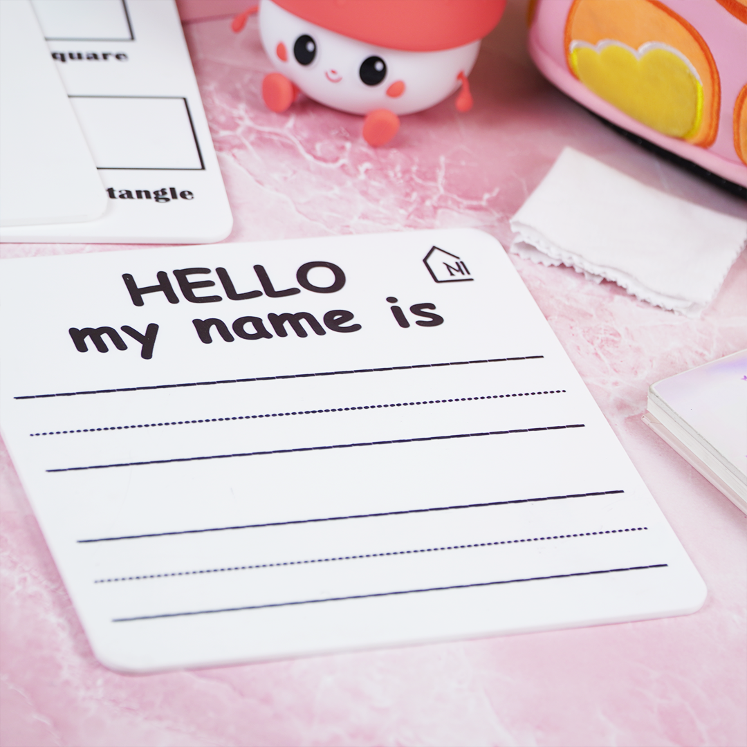 Reusable Kids Name Practice Writing Board with Pen Box & Cleaning Cloth