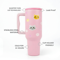 Kitty Charm Insulated Leakproof Tumbler