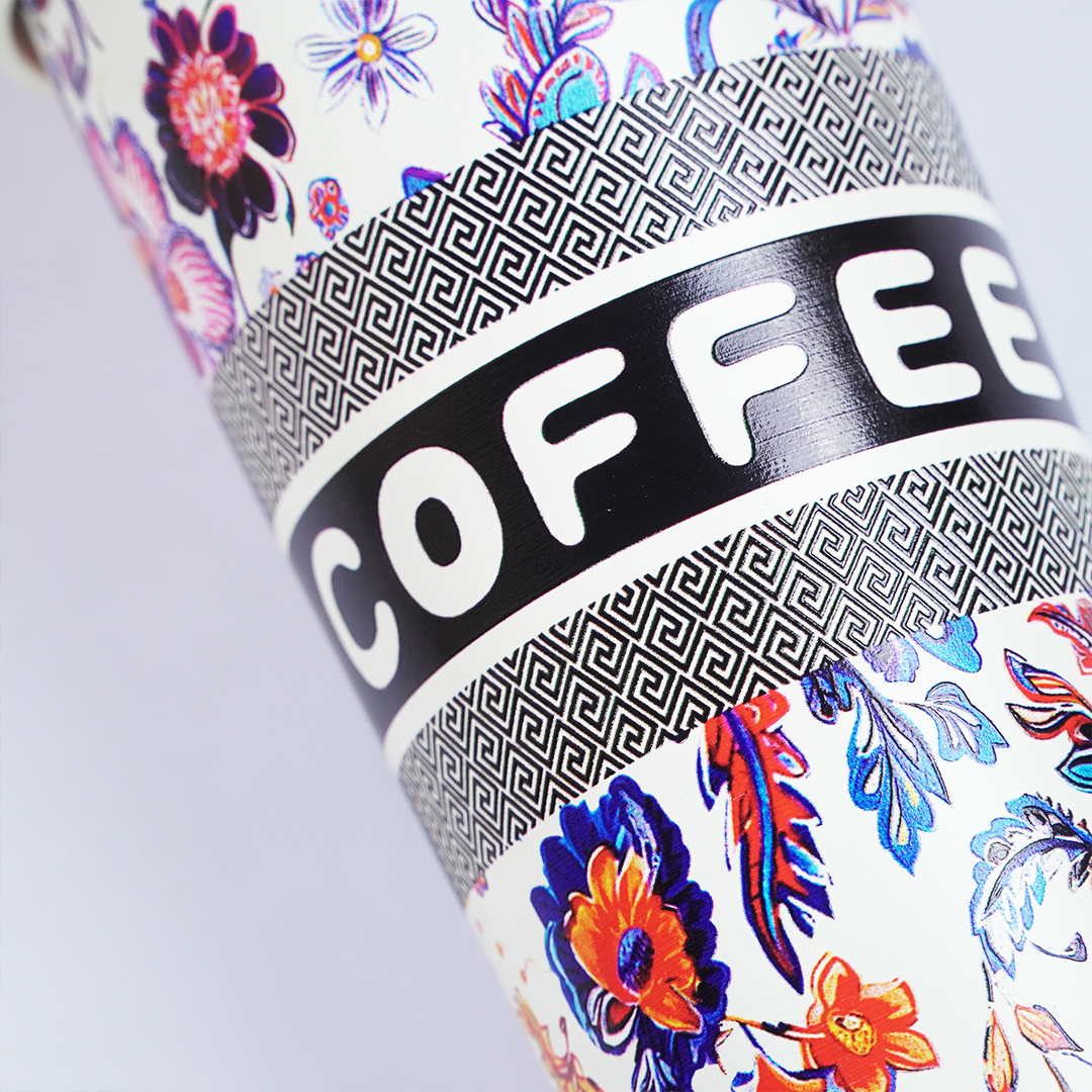 Floral Print Coffee Travel Tumbler