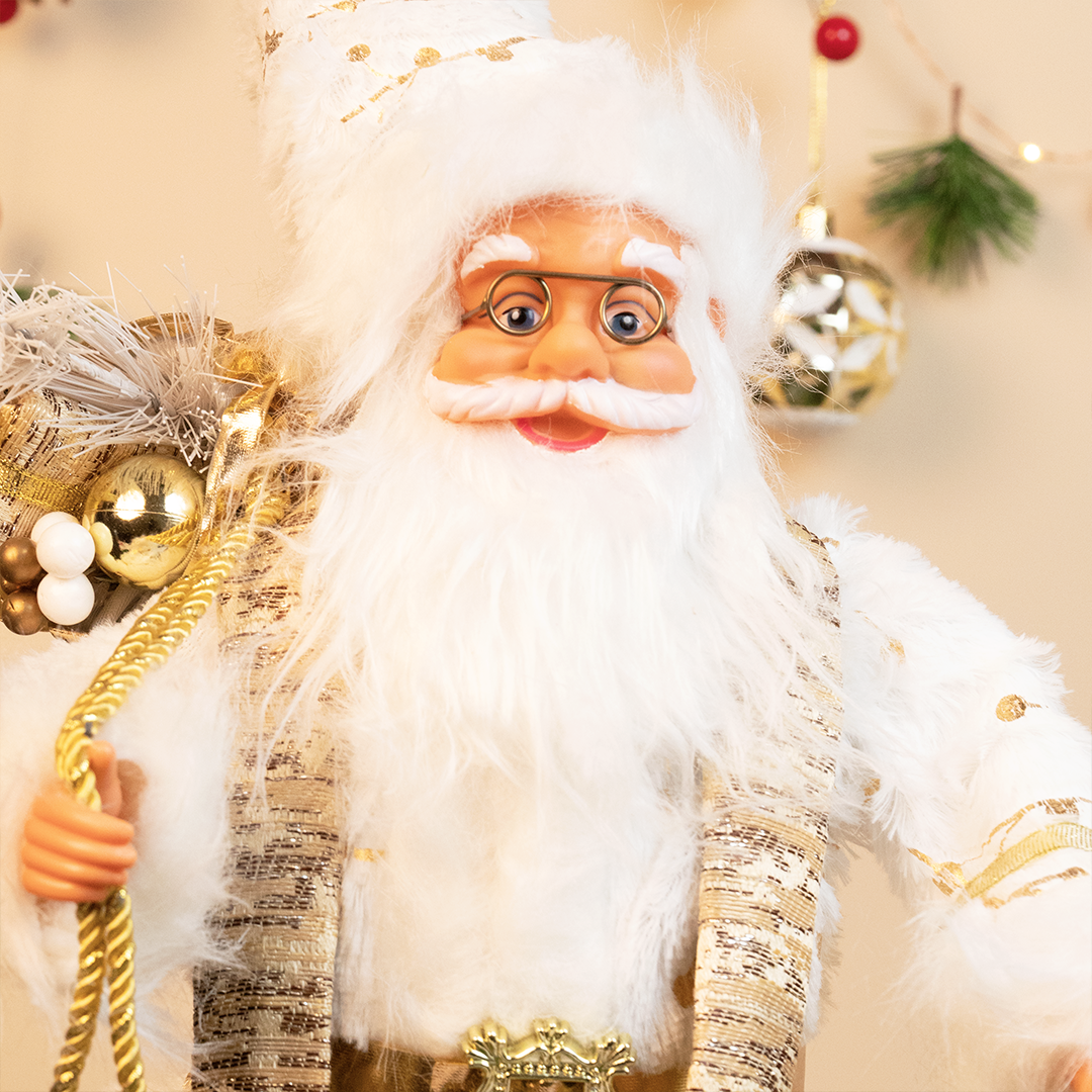White & Gold Santa Claus Showpiece