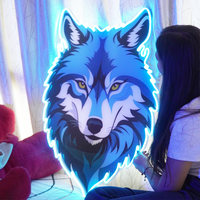 Wolf Neon LED Wall Light – Acrylic Neon Sign | Modern Animal Wall Décor