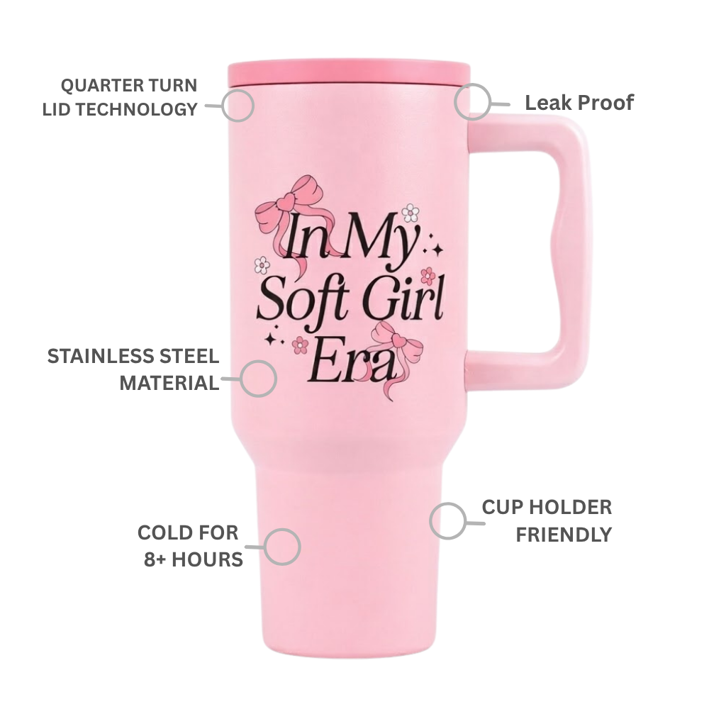 Soft Girl Era Tumbler – Leak-Proof & Stylish