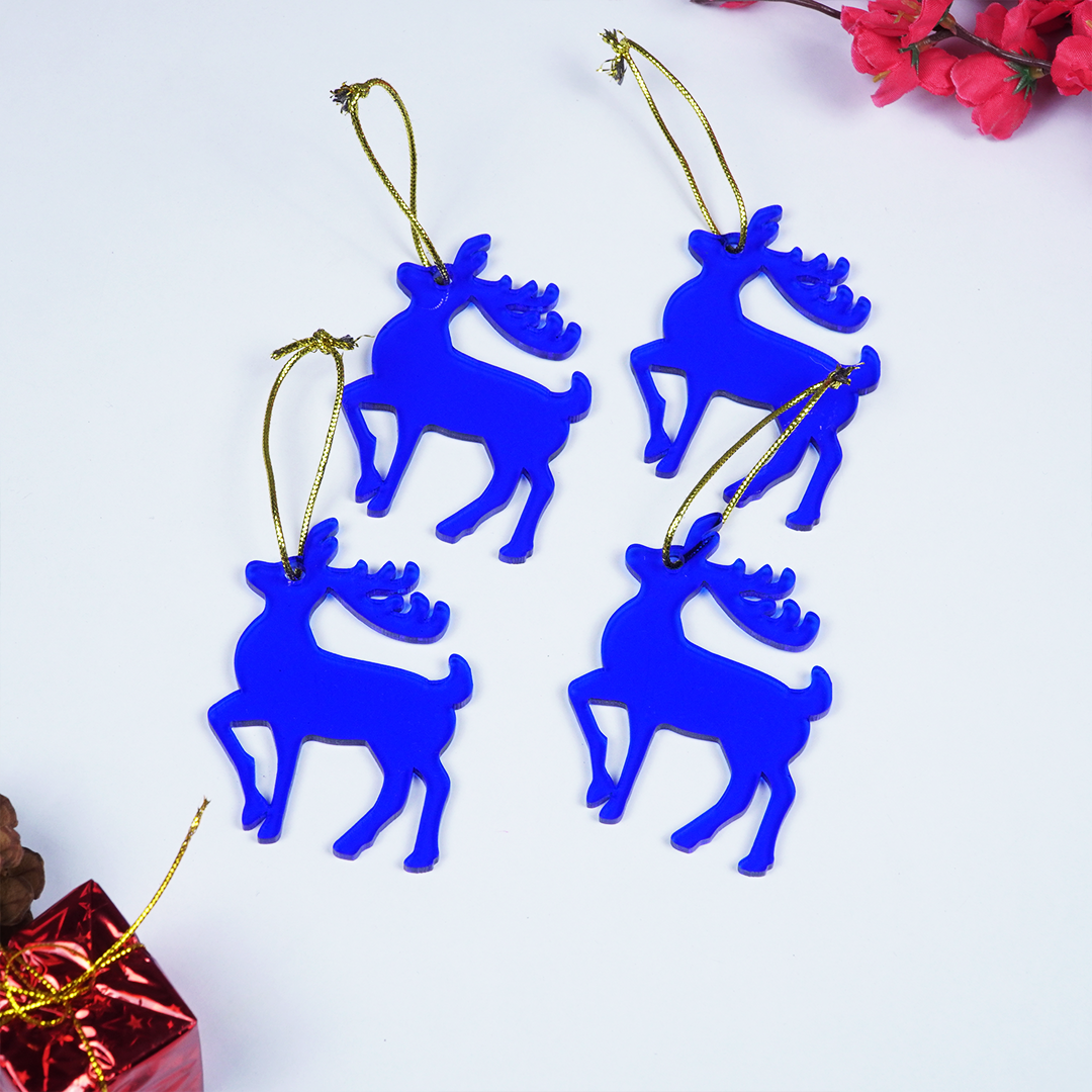 Blue Deer designed Christmas Decoration Ornaments- Set of 6
