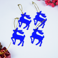 Blue Deer designed Christmas Decoration Ornaments- Set of 6