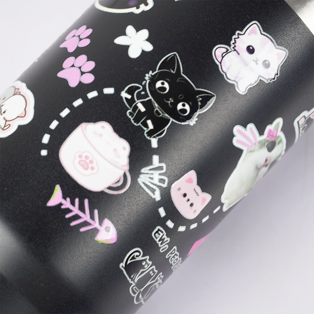 Cute Cat Insulated Tumbler with Handle