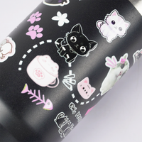 Cute Cat Insulated Tumbler with Handle