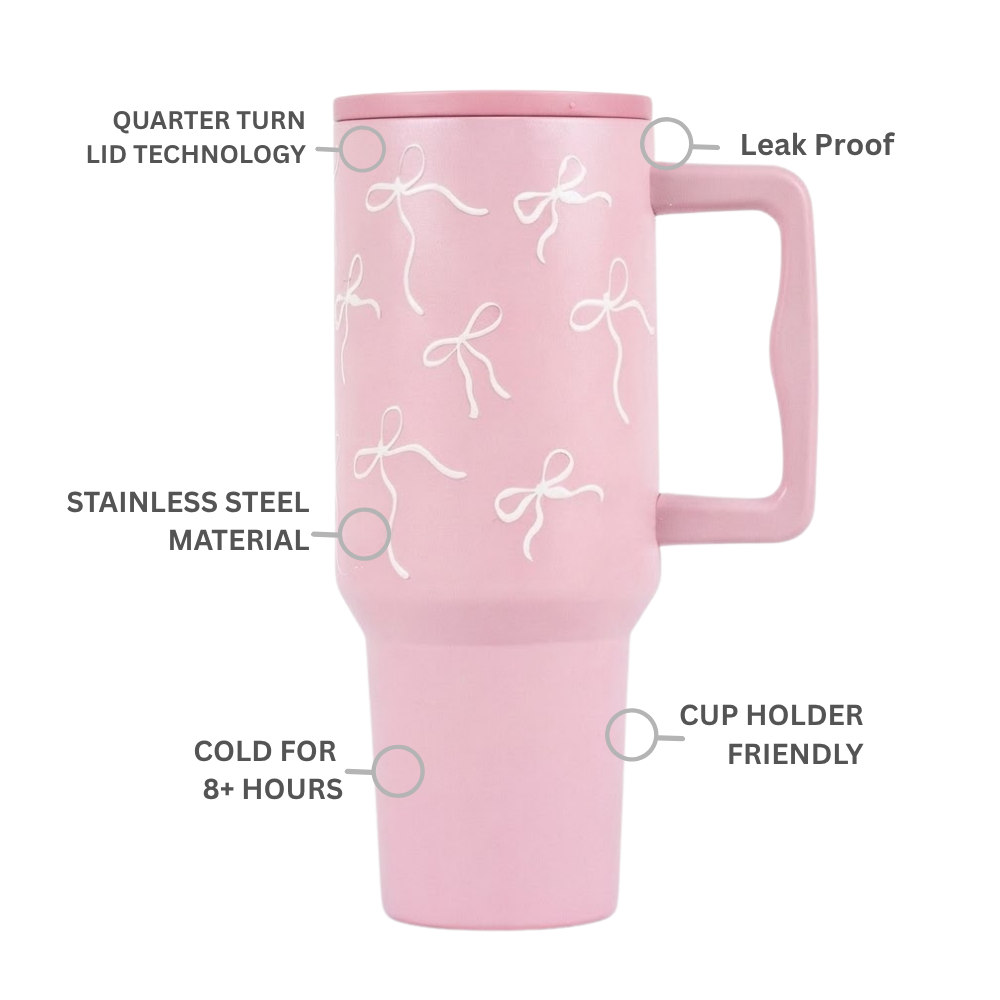 Blush Bloom Tumbler With Pink LId 🎀