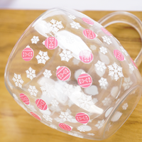 Set-2 Elegant Christmas Glass Mug