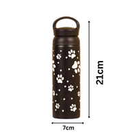 Puppy Paw Vacuum Insulated Tumbler – 490ml Hot & Cold Stainless Steel Bottle with Carry Loop Lid