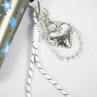 Star Print Sipper Bottle with Charm | Reusable Travel Water Bottle | Cute Everyday Drinkware