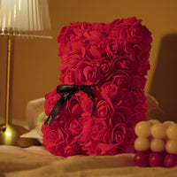 Rose Teddy Bear – Romantic Artificial Flower Bear Gift for Love & Special Moments