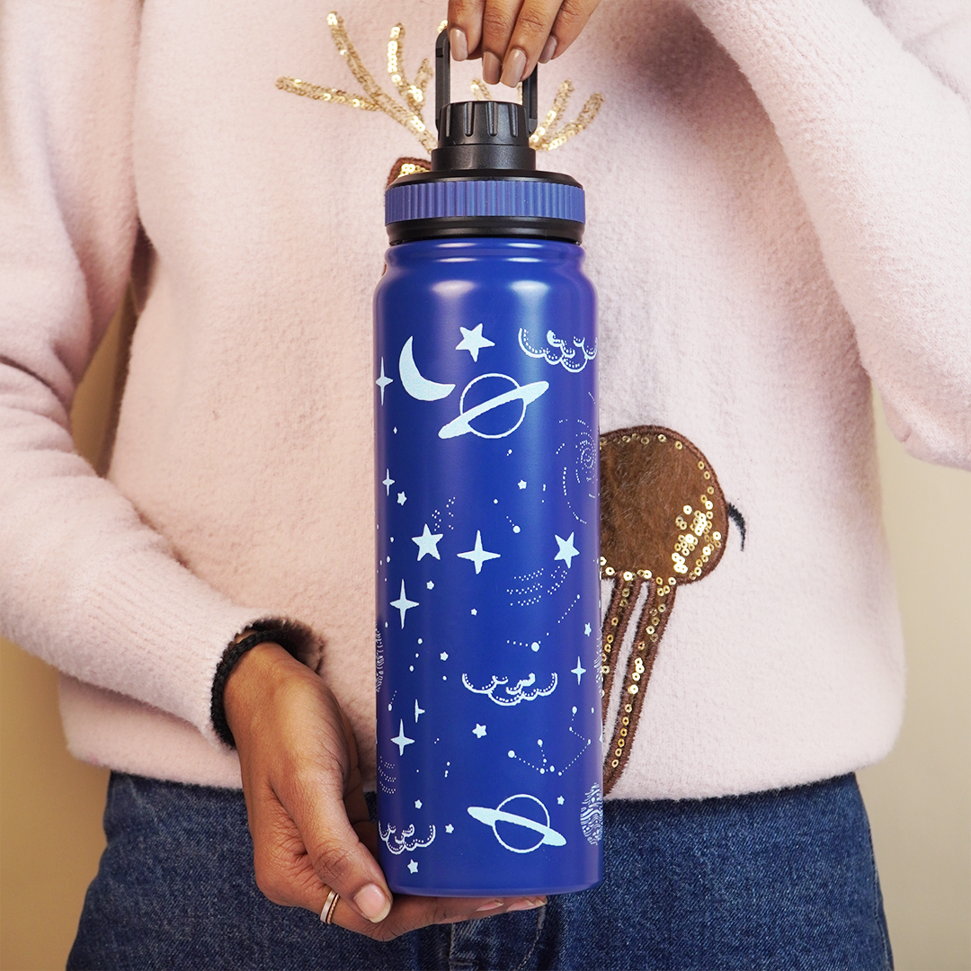 Galaxy Print Stainless Steel Water Bottle