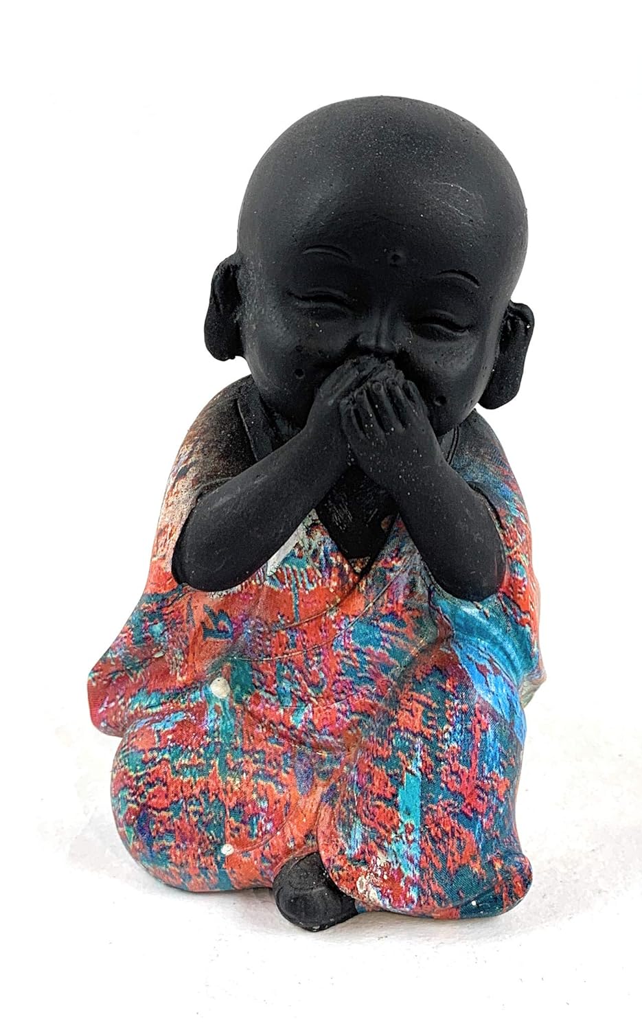 Polyresin Little Baby Monks Buddha (Standard, Black) - 3 Piece