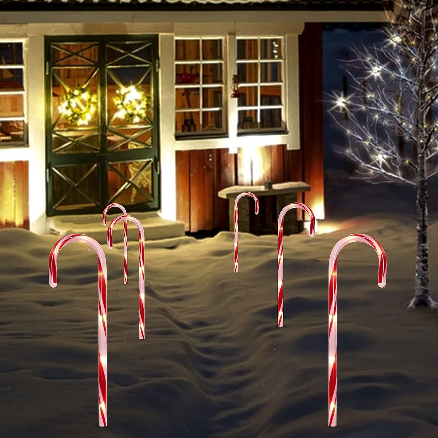 Solar Christmas Candy Cane Light