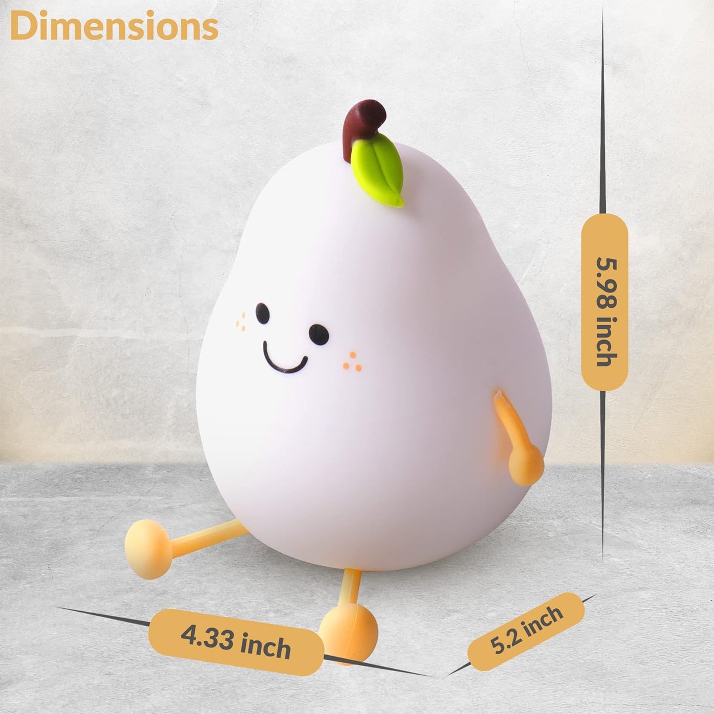 Cute Silicone Pear LED Night Lamp