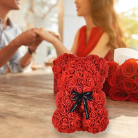 Rose Teddy Bear – Romantic Artificial Flower Bear Gift for Love & Special Moments