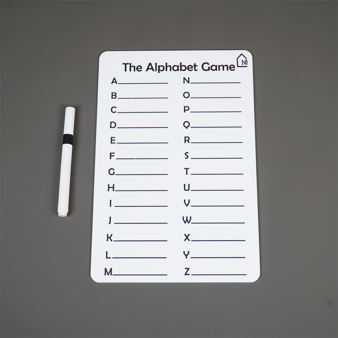 Reusable Alphabet Learning Board for Kids with Pen Box & Cleaning Cloth