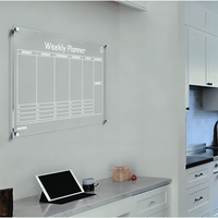 Acrylic Weekly Wall Planner – Reusable Dry Erase Weekly Schedule Board with Notes Section | Modern Floating Design for Home, Office & Study