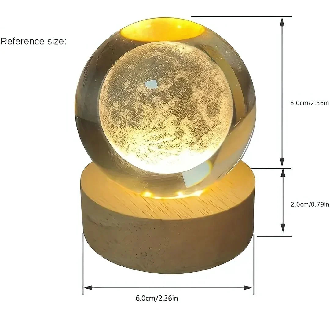 3D Crystal Ball Nightlight Decolamp Solar System Model Decor Science Astronomy Universe Cool Desk Present Space Gifts Decor,