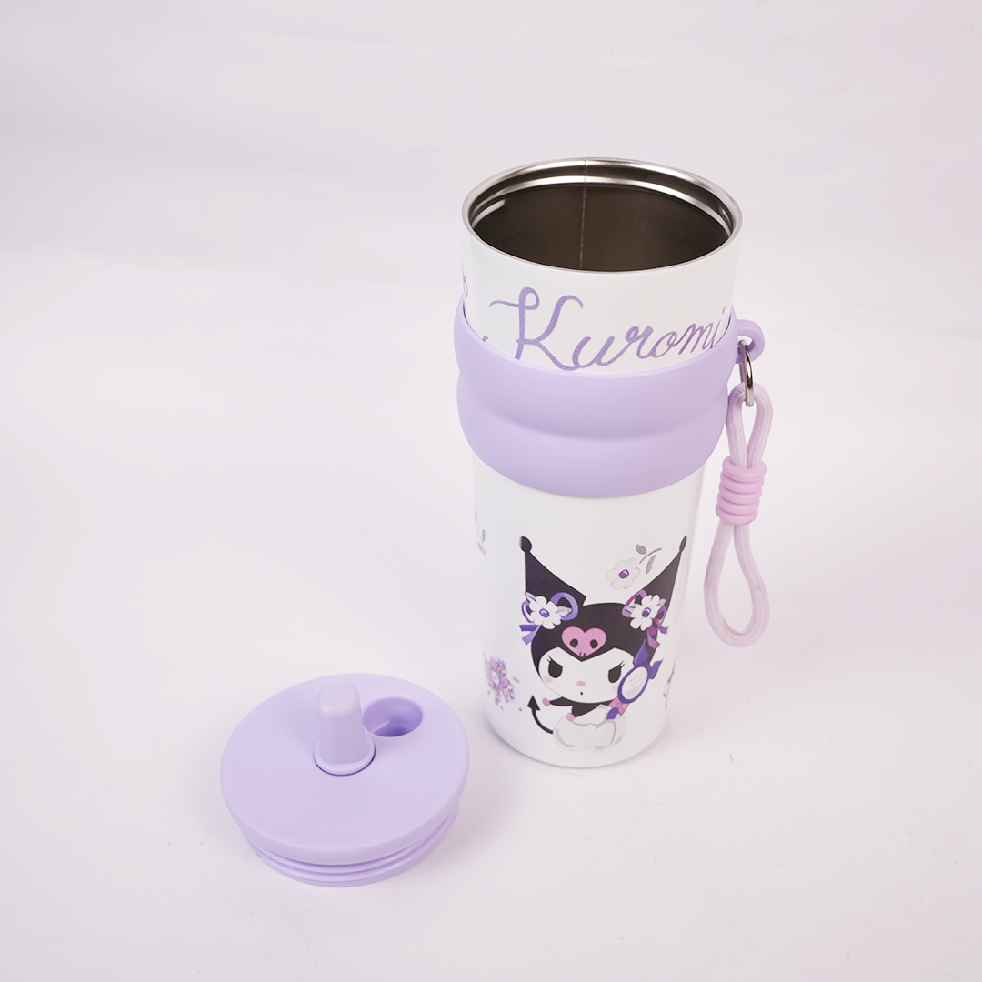 Kuromi Stainless Steel Insulated Tumbler with Straw & Carry Loop