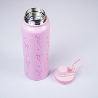 Cute Bow Print Stainless Steel Water Bottle