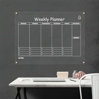 Acrylic Weekly Wall Planner – Reusable Dry Erase Weekly Schedule Board with Notes Section | Modern Floating Design for Home, Office & Study