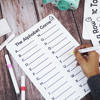 Reusable Alphabet Learning Board for Kids with Pen Box & Cleaning Cloth