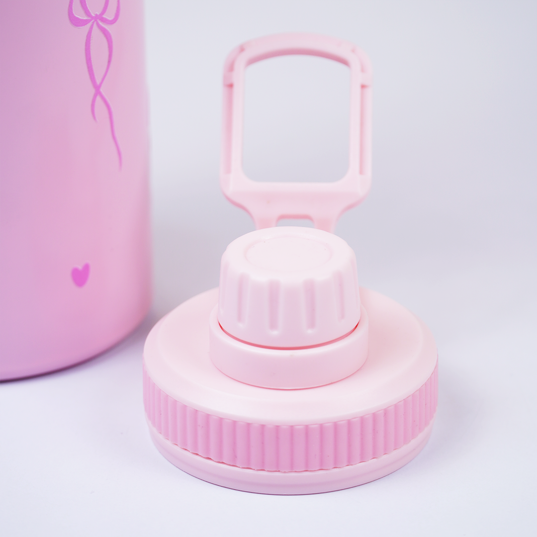 Cute Bow Print Stainless Steel Water Bottle