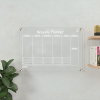 Acrylic Weekly Wall Planner – Reusable Dry Erase Weekly Schedule Board with Notes Section | Modern Floating Design for Home, Office & Study