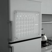 Monthly Acrylic Reusable Fridge Planner with To-Do and Priorities Blocks | Pens and Reg