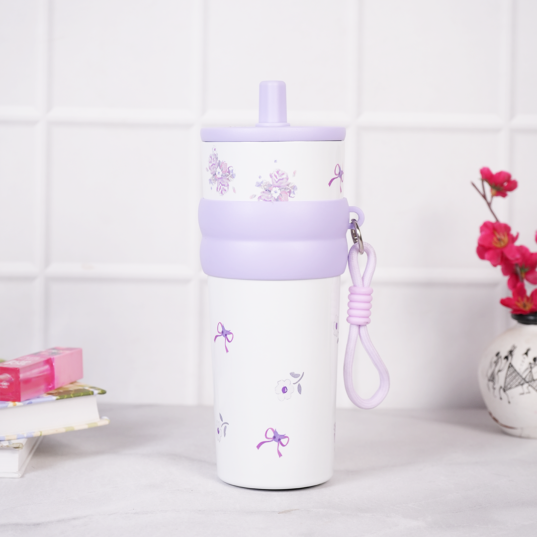 Kuromi Stainless Steel Insulated Tumbler with Straw & Carry Loop