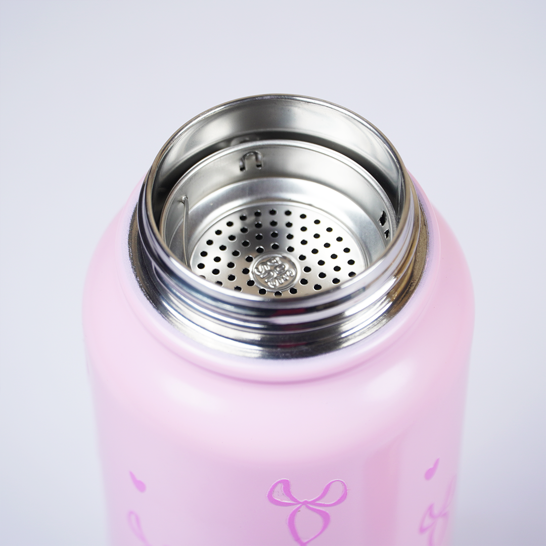 Cute Bow Print Stainless Steel Water Bottle