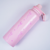Cute Bow Print Stainless Steel Water Bottle