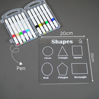 Reusable Shapes Learning Board for Kids with pen box & Cleaning Cloth