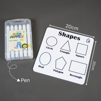 Reusable Shapes Learning Board for Kids with Pen Box & Cleaning Cloth