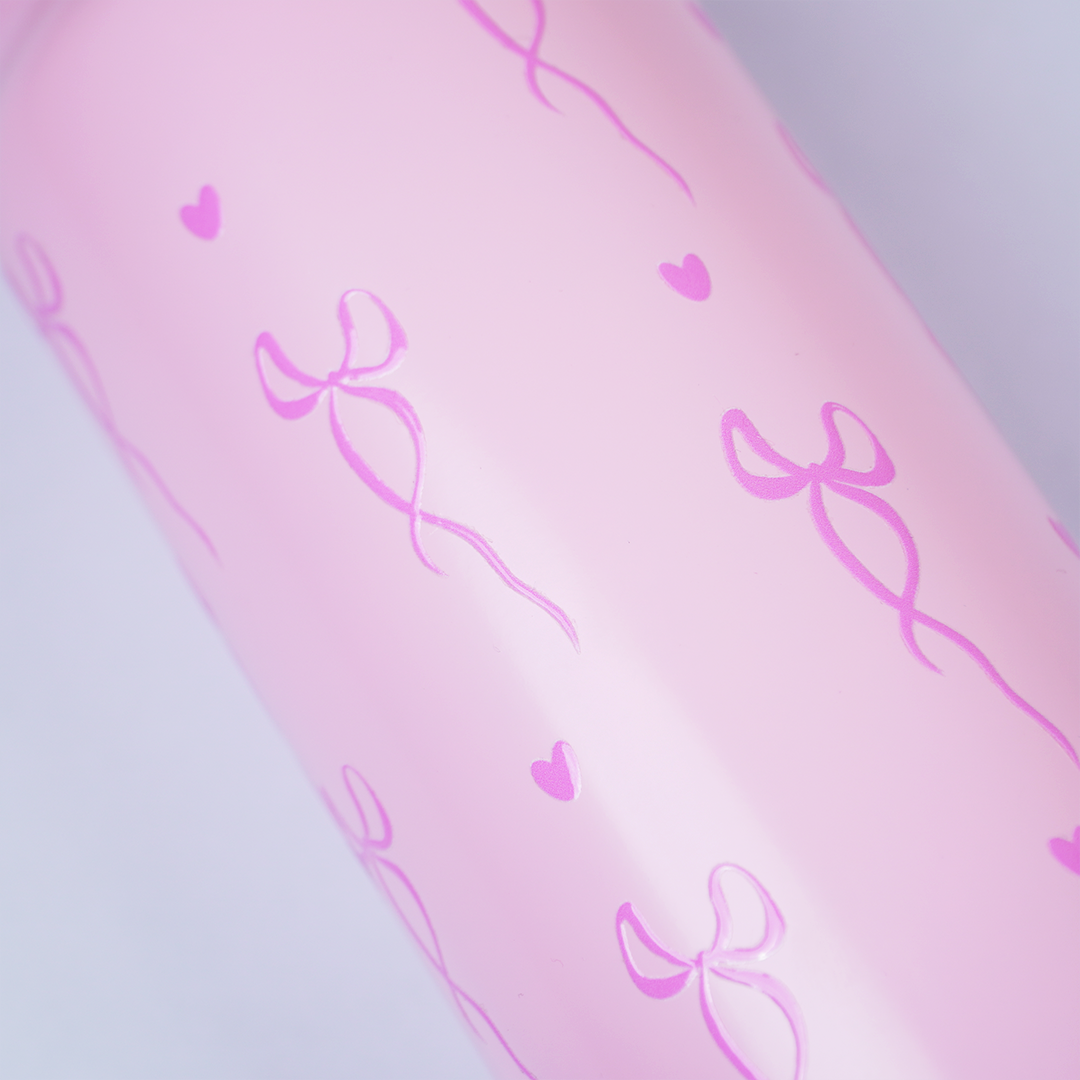 Cute Bow Print Stainless Steel Water Bottle