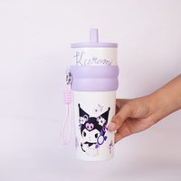 Kuromi Stainless Steel Insulated Tumbler with Straw & Carry Loop