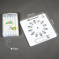 Reusable Kids Time Learning Board with Pen Box & Cleaning Cloth